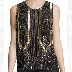 Nicole Miller Armor Sleeveless Beaded Top
